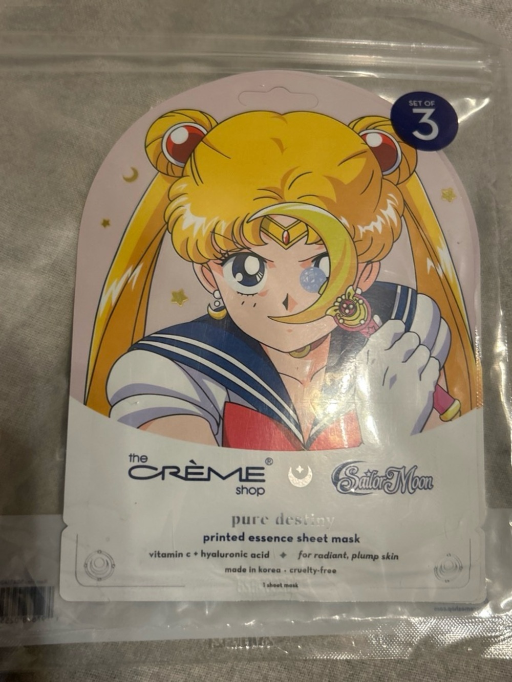 Sailor Moon Printed Essence Sheet Mask - Blonde Hair, Navy Outfit